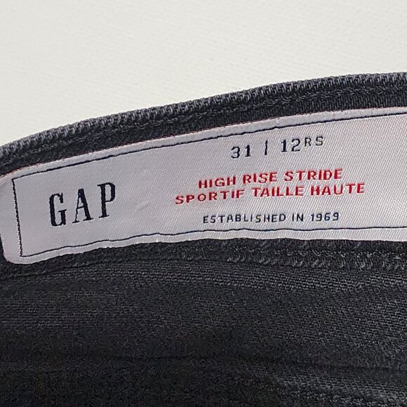 GAP Black Wash Stretch Denim High Rise Stride Wide Leg Jeans - Picture 4 of 6